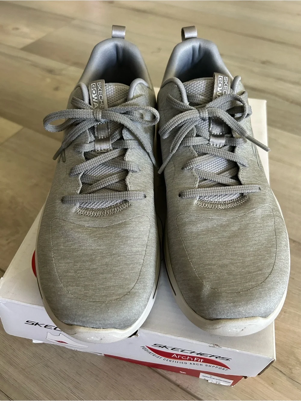 Skechers Women’s Gray Go Walk Arch Fit Athletic Lace-Up Sneakers